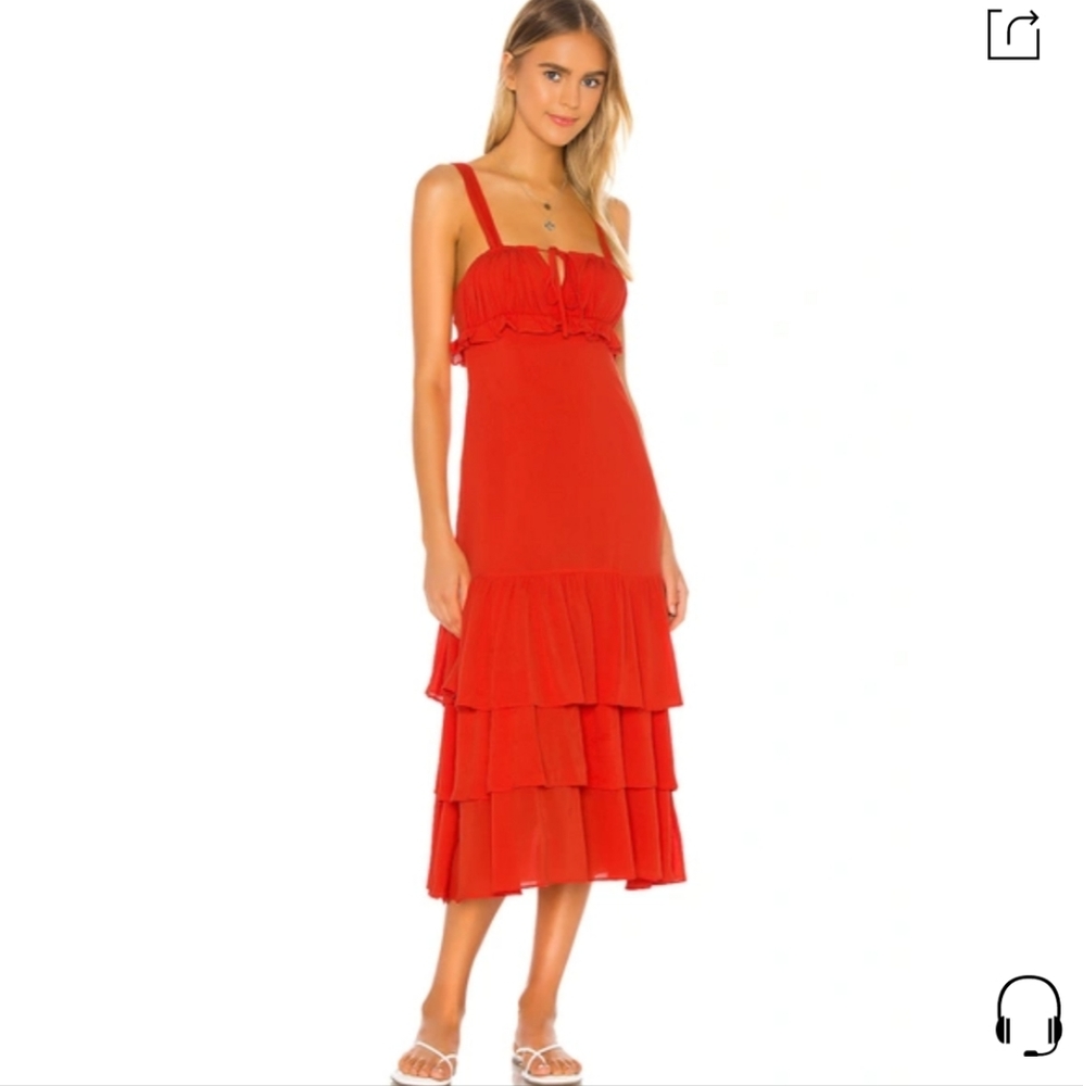 Revolve Privacy please Lucille maxi dress in blood orange